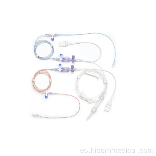 Transductor de presión arterial de triple lúmenes para instrumentos médicos